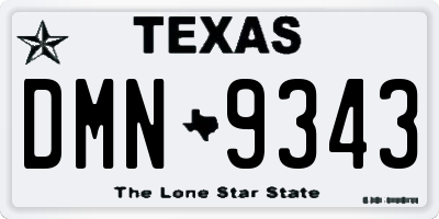 TX license plate DMN9343