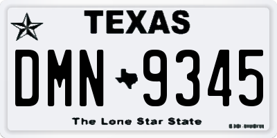 TX license plate DMN9345