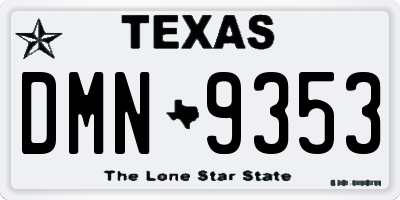TX license plate DMN9353