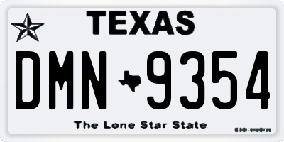 TX license plate DMN9354