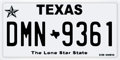 TX license plate DMN9361