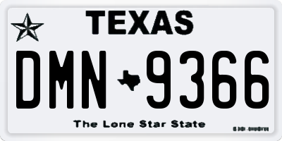 TX license plate DMN9366