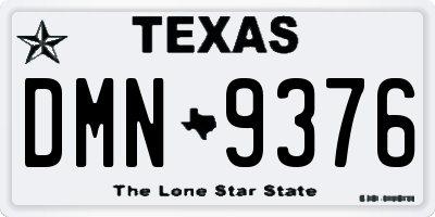 TX license plate DMN9376