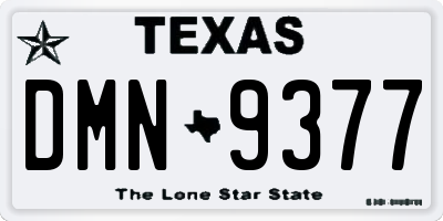 TX license plate DMN9377