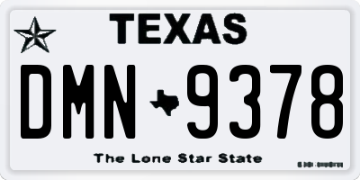 TX license plate DMN9378