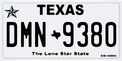 TX license plate DMN9380