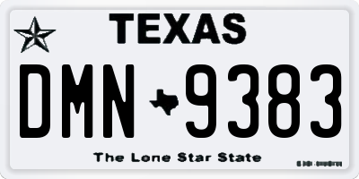 TX license plate DMN9383