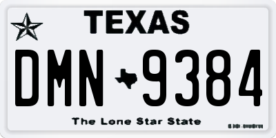 TX license plate DMN9384