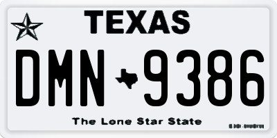 TX license plate DMN9386