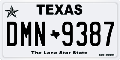 TX license plate DMN9387