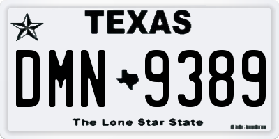 TX license plate DMN9389