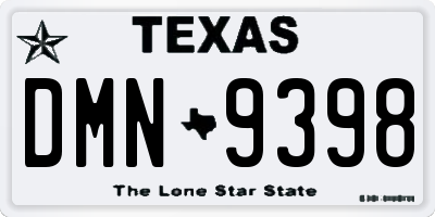 TX license plate DMN9398