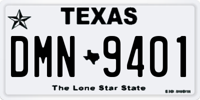 TX license plate DMN9401