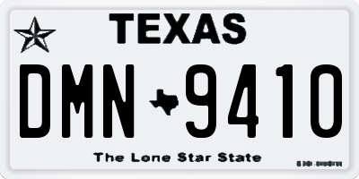 TX license plate DMN9410