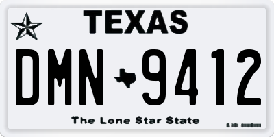 TX license plate DMN9412