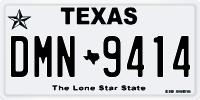 TX license plate DMN9414