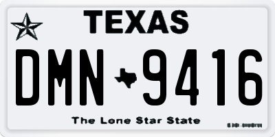 TX license plate DMN9416