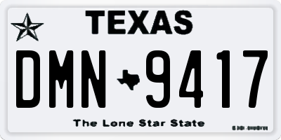 TX license plate DMN9417