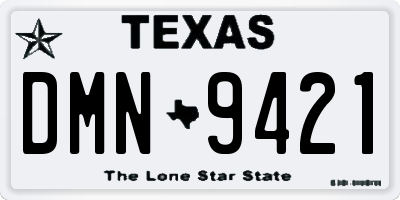 TX license plate DMN9421