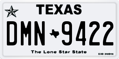 TX license plate DMN9422