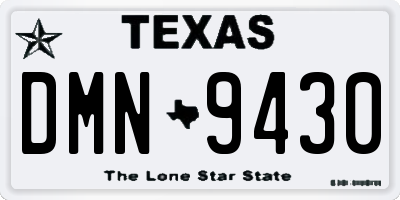 TX license plate DMN9430
