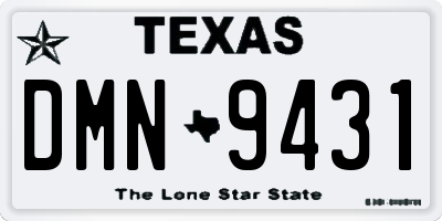 TX license plate DMN9431