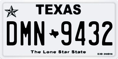 TX license plate DMN9432
