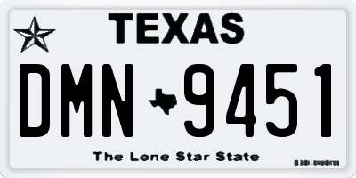 TX license plate DMN9451