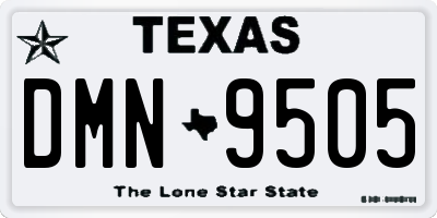 TX license plate DMN9505