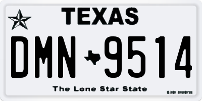 TX license plate DMN9514