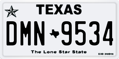 TX license plate DMN9534