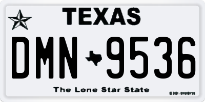 TX license plate DMN9536