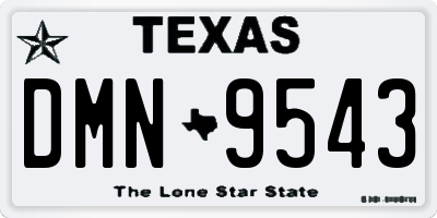 TX license plate DMN9543