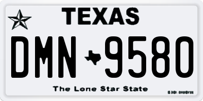 TX license plate DMN9580