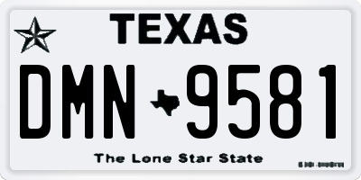 TX license plate DMN9581