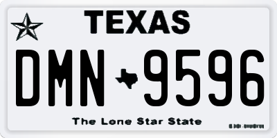 TX license plate DMN9596