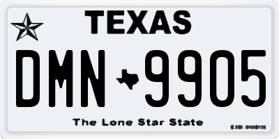 TX license plate DMN9905