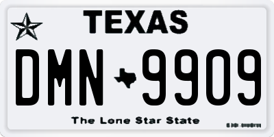 TX license plate DMN9909