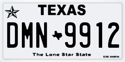 TX license plate DMN9912