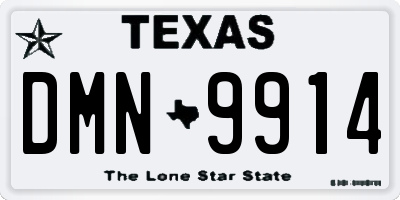 TX license plate DMN9914
