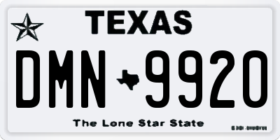 TX license plate DMN9920
