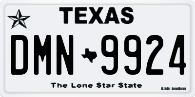 TX license plate DMN9924