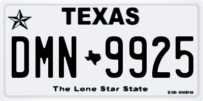 TX license plate DMN9925