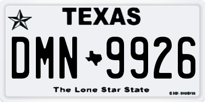 TX license plate DMN9926