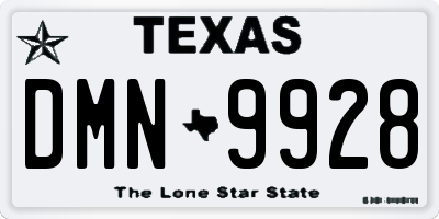 TX license plate DMN9928