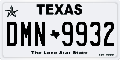TX license plate DMN9932