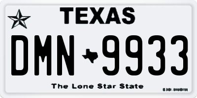 TX license plate DMN9933