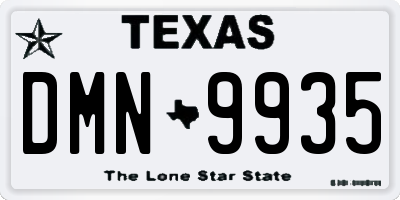 TX license plate DMN9935