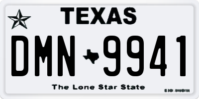 TX license plate DMN9941