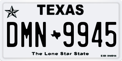 TX license plate DMN9945